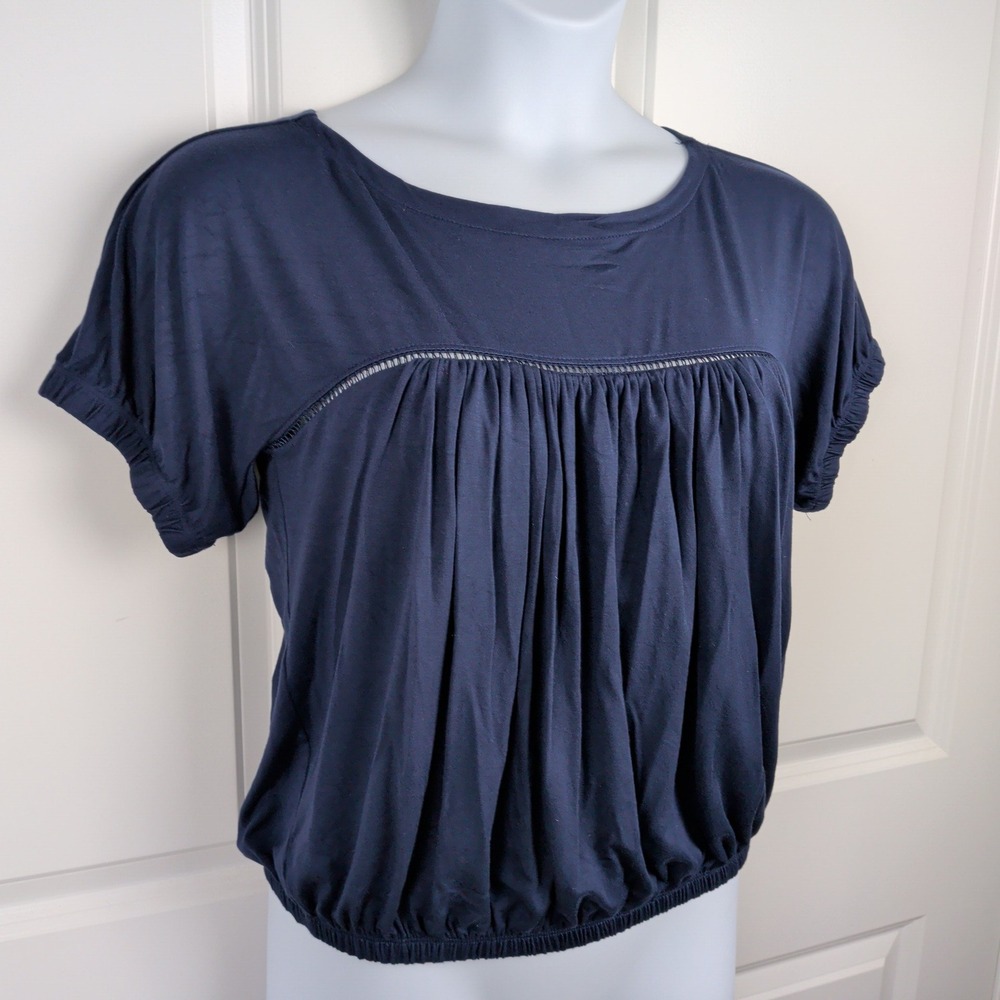 JJ Winks The Slumber Party Top Navy Blue Modal Shelf Bra Pajama Loungewear M